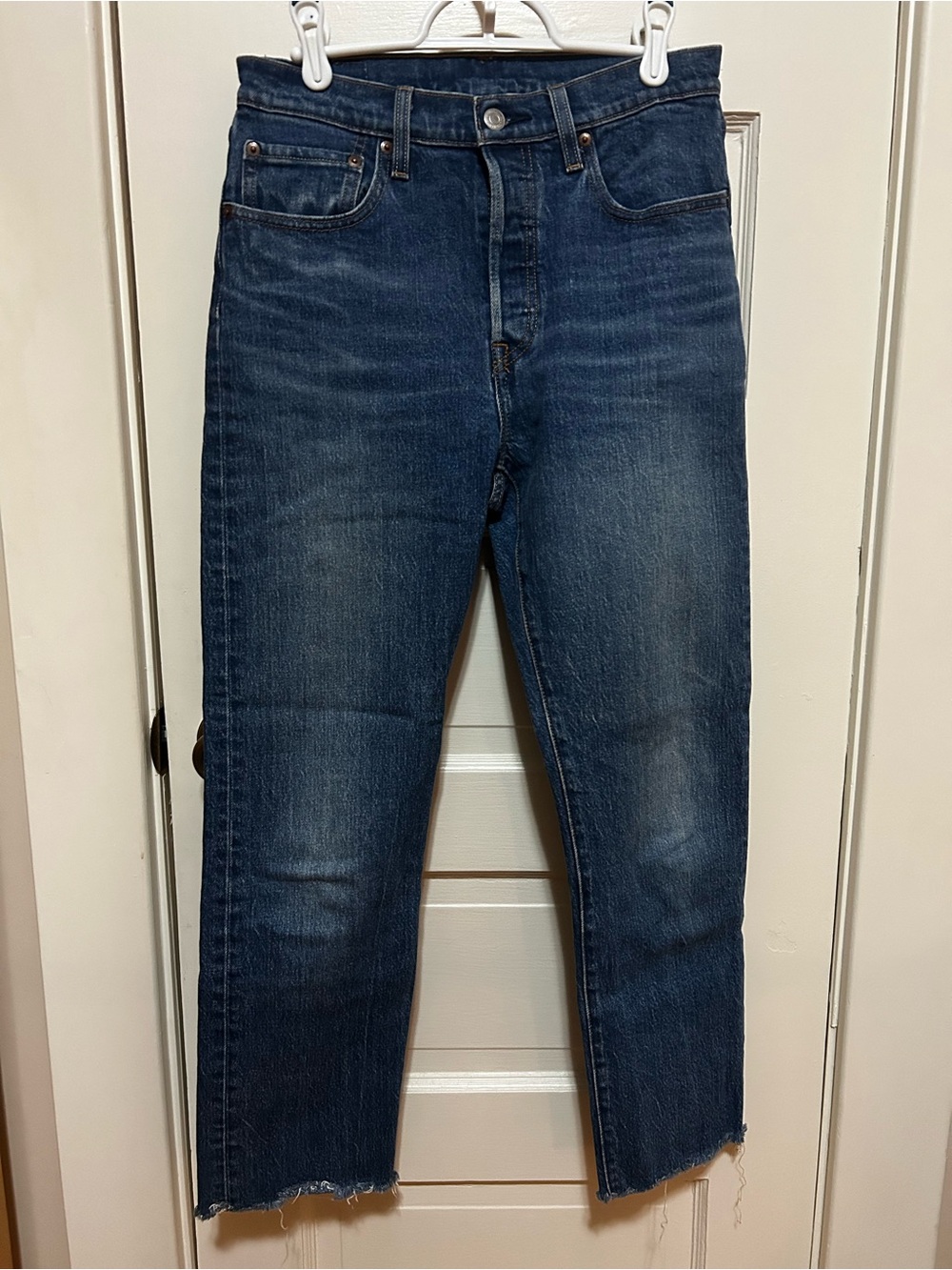 Levi's Women's 501 Button Fly Dark Blue Straight Women's Jeans